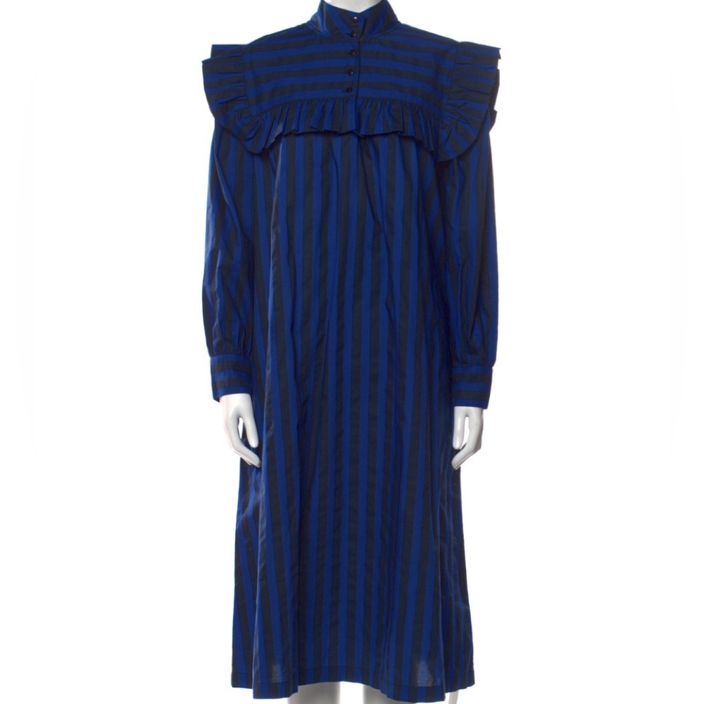 Clare V Dress Charlotte Blue Striped